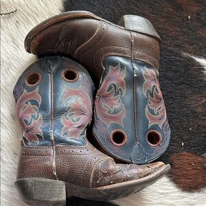 Justin Boots Kids Brown and Blue Boots